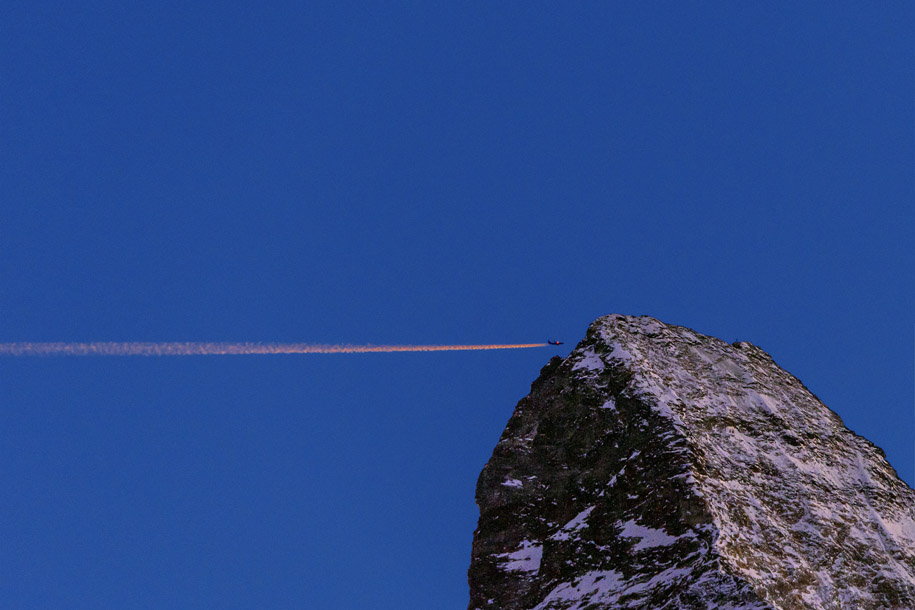 'Contrail and Matterhorn' (Apr 2017) - Zermatt, Switzerland