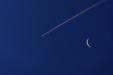 'Contrail and Moon' (Apr 2017) - Zermatt, Switzerland